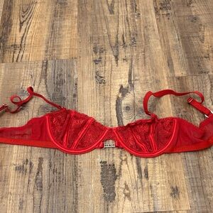 Elegant Red Lace Underwire Bra
